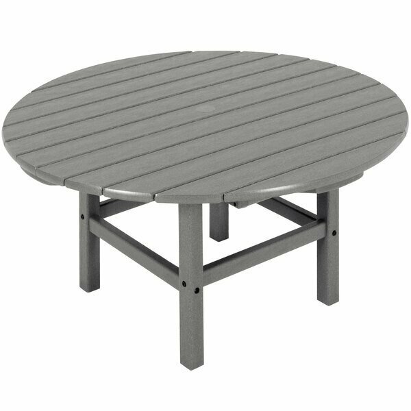 Polywood 38'' Slate Grey Round Conversation Table 633RCT38GY